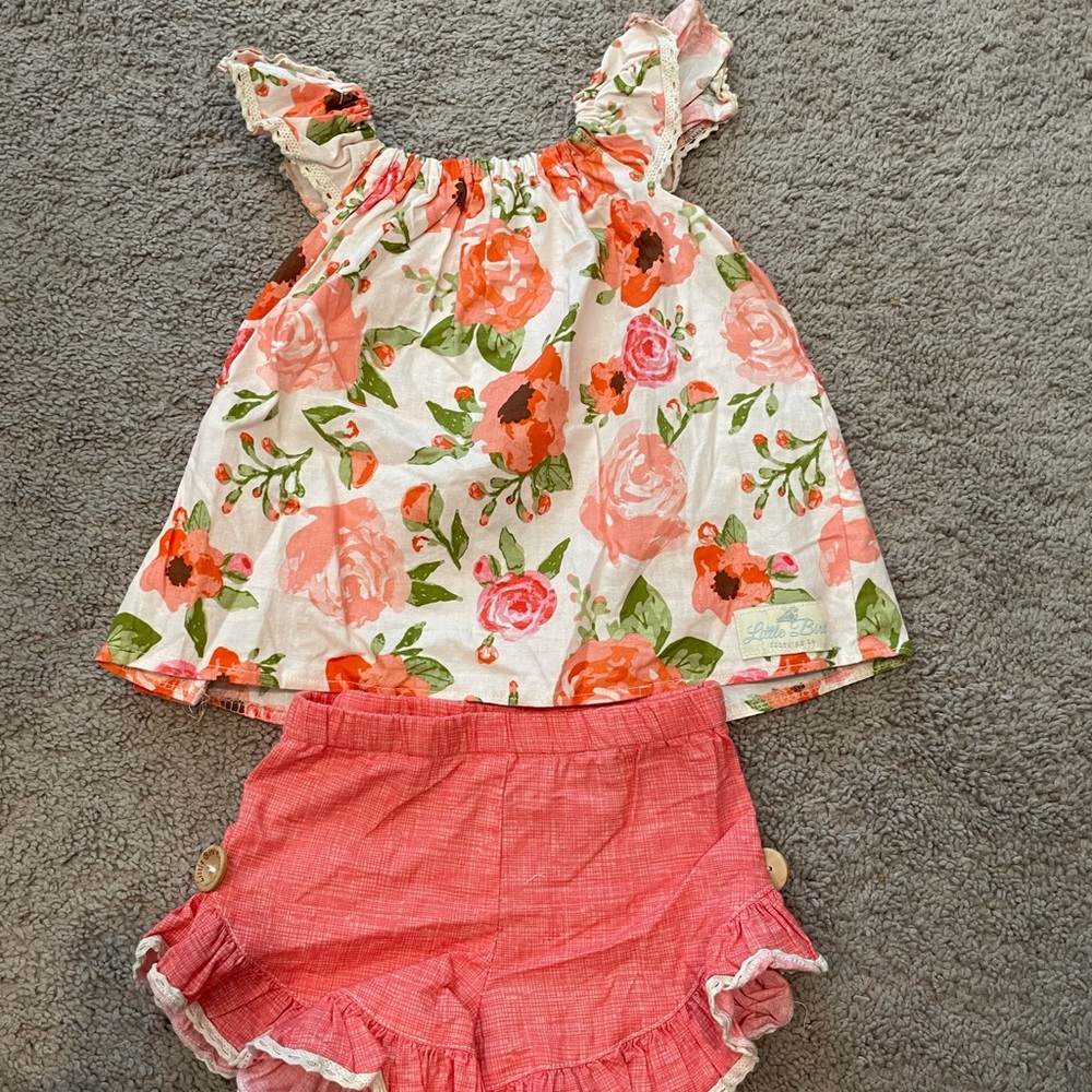 Little bird clothing co.Floral Ruffle Top and Shorts Set for Kids